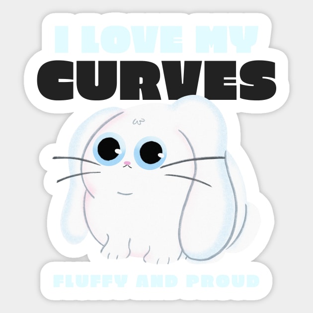I love my curves fluffy and proud Sticker by RareLoot19